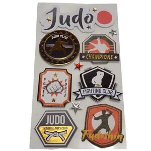 Recollections Judo Stickers 3D Dimensional 1 Sheet Martial Arts‎ Scrapbooking